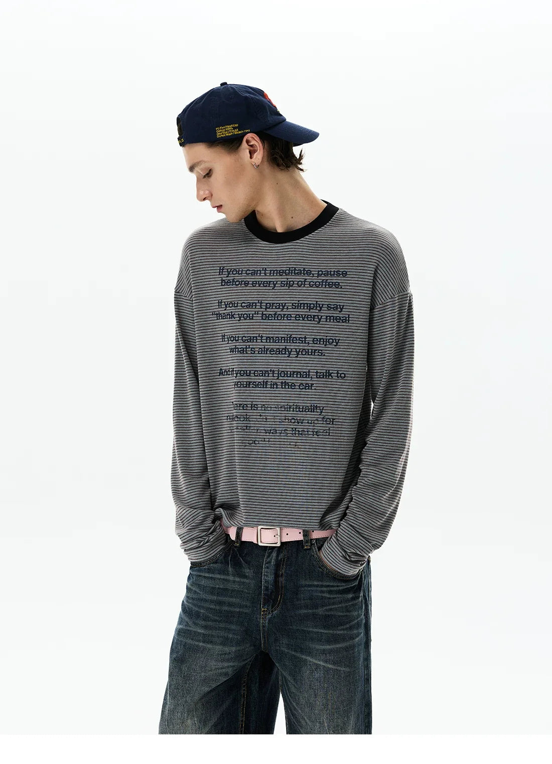 Mantra Stripe Script Longsleeve Tee