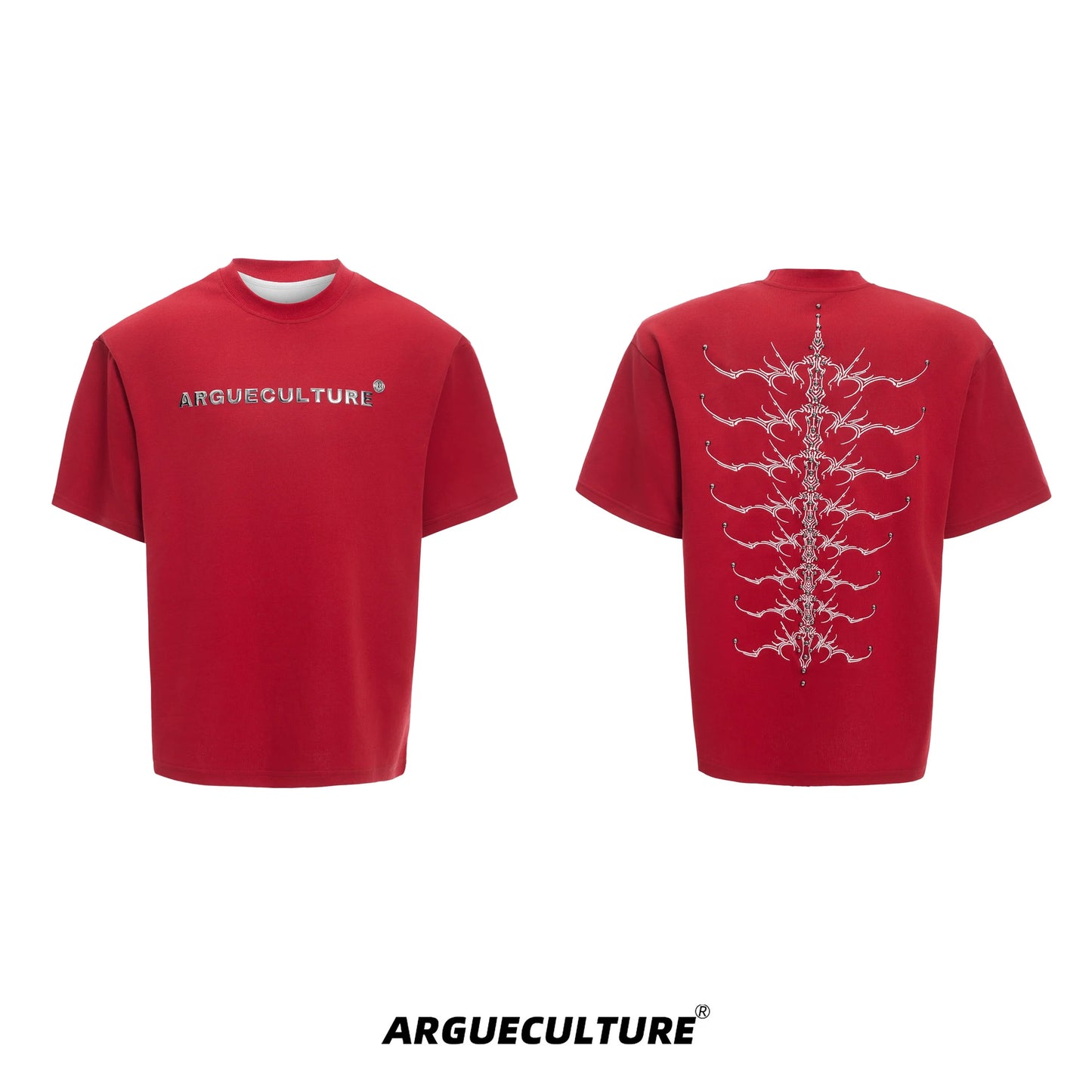 Spine Crystal Grey Graphic Tee