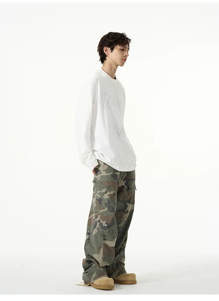 Baggy Camo Cotton Cargo Pants