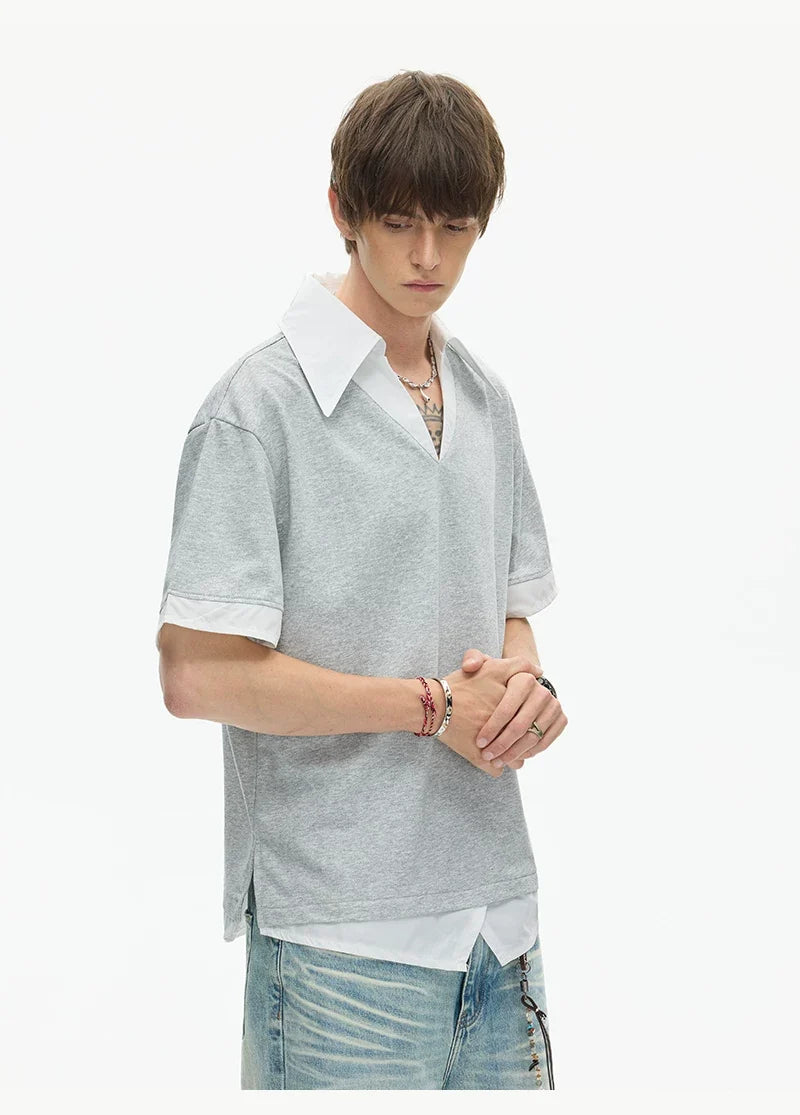 Frost Layered Collar Polo Tee