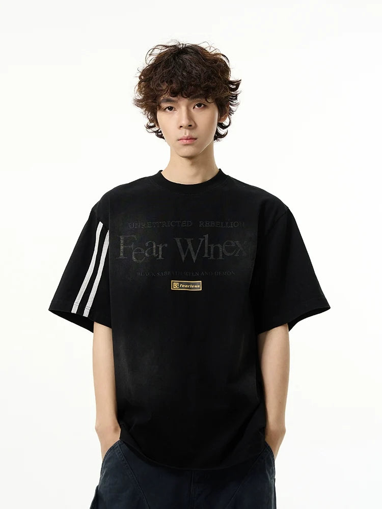 Sporty Sleeves Graphic Oversized T-Shirt