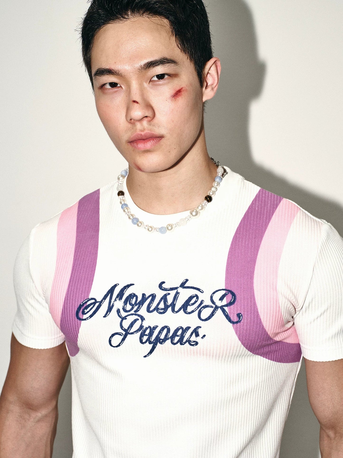 White Suspender Graphic Tee