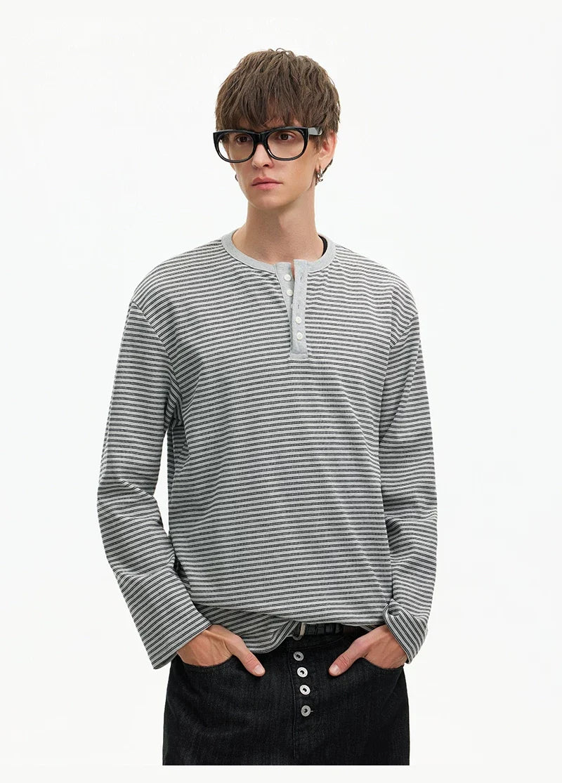 Stripe Henley Lounge Tee