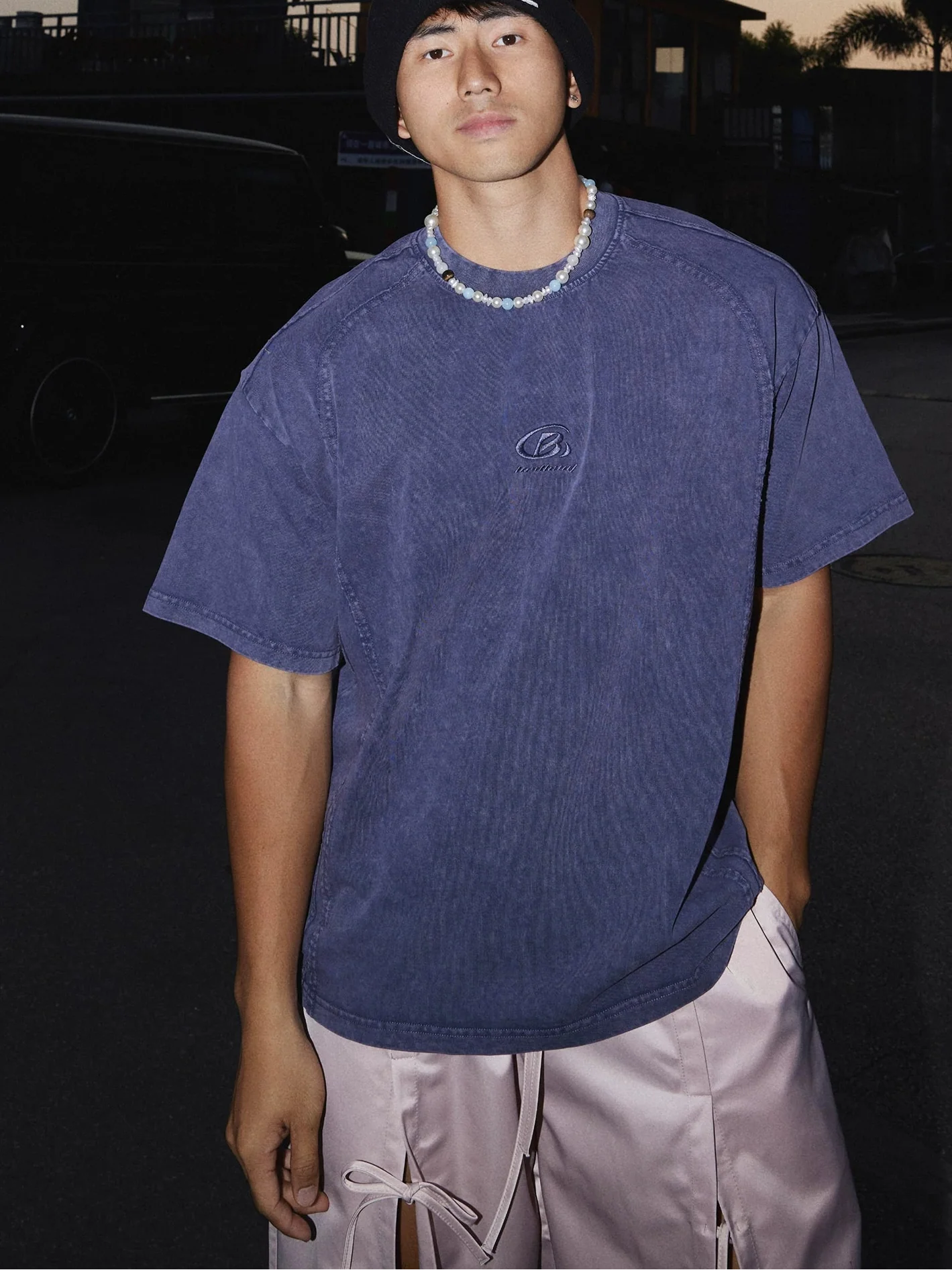 Pewterwash Garment-Dyed Logo Tee