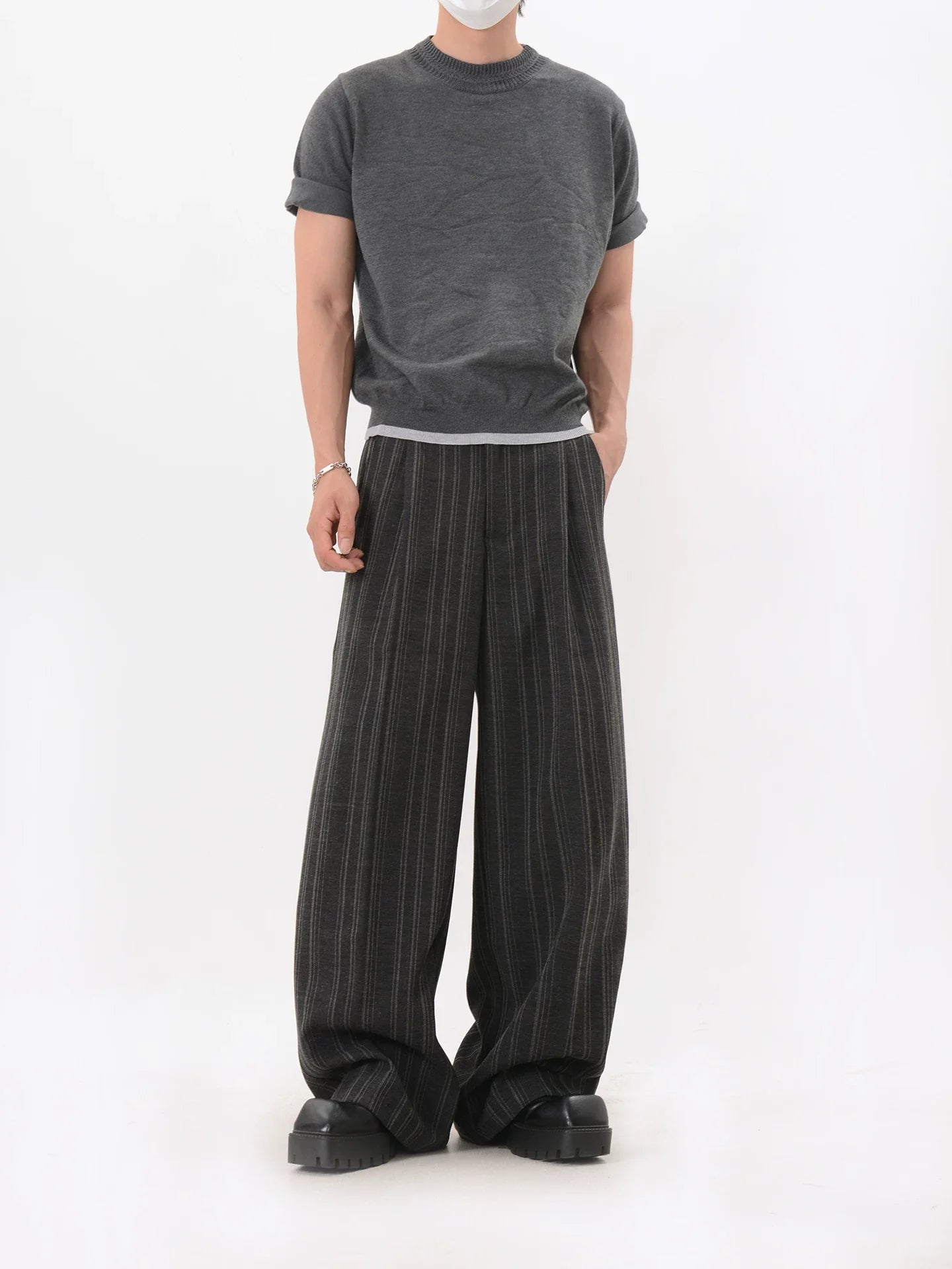 Heather Mock Knit Tee