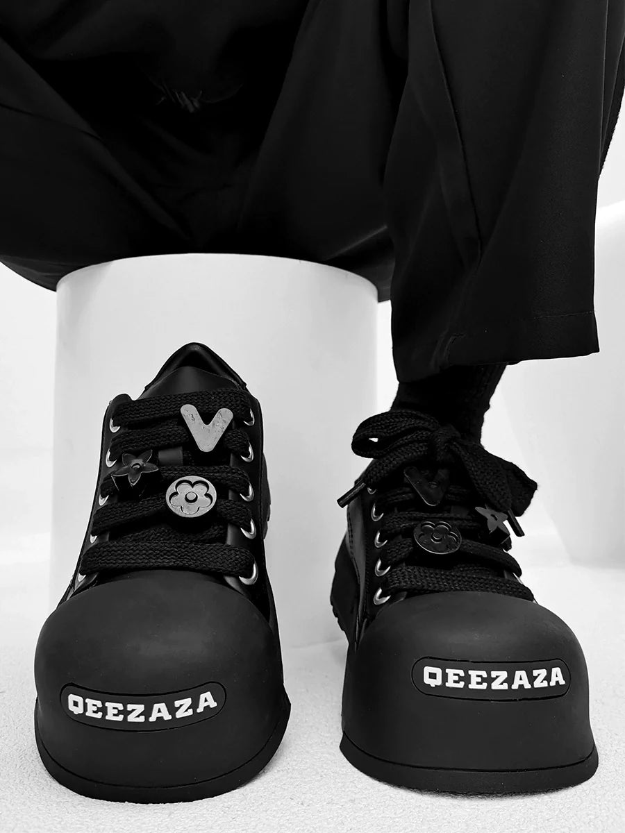 Chunky Platform Sneakers with Lace Charms - Skipkicks