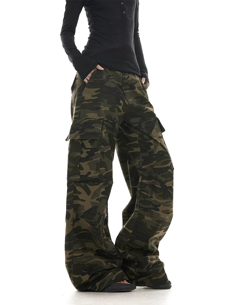 Washed Camo Cargo Pants