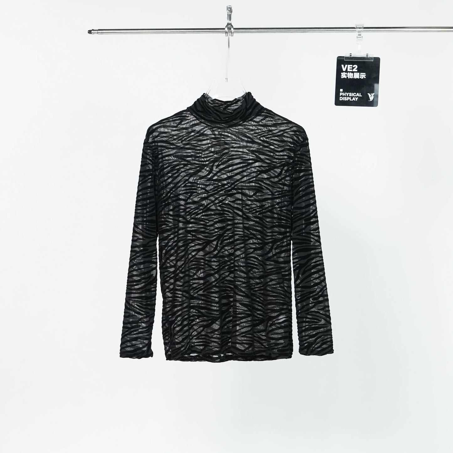Nocturne Static Sheer Zebra Turtleneck
