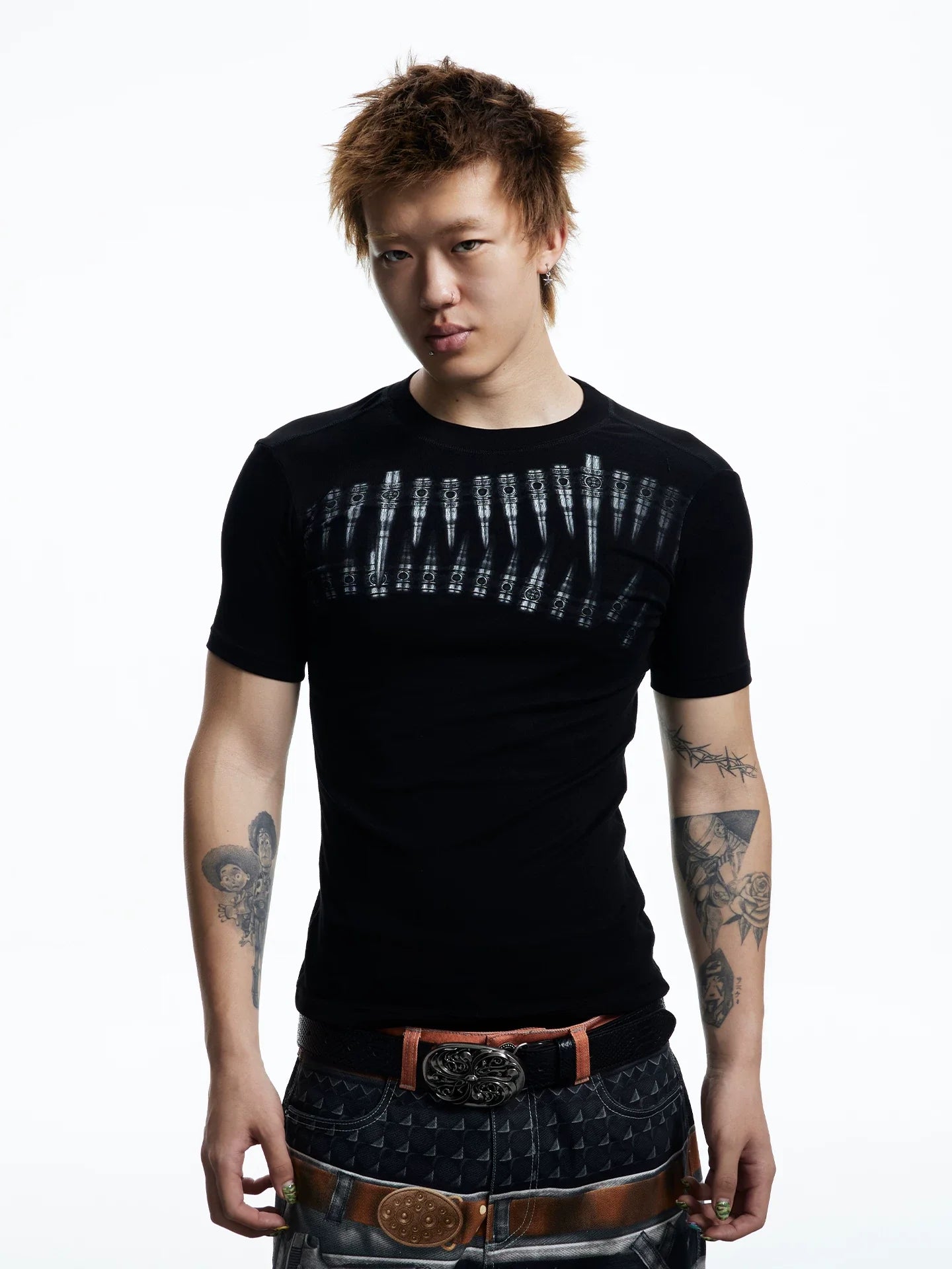 Graphic Teeth Print Slim Fit T-Shirt