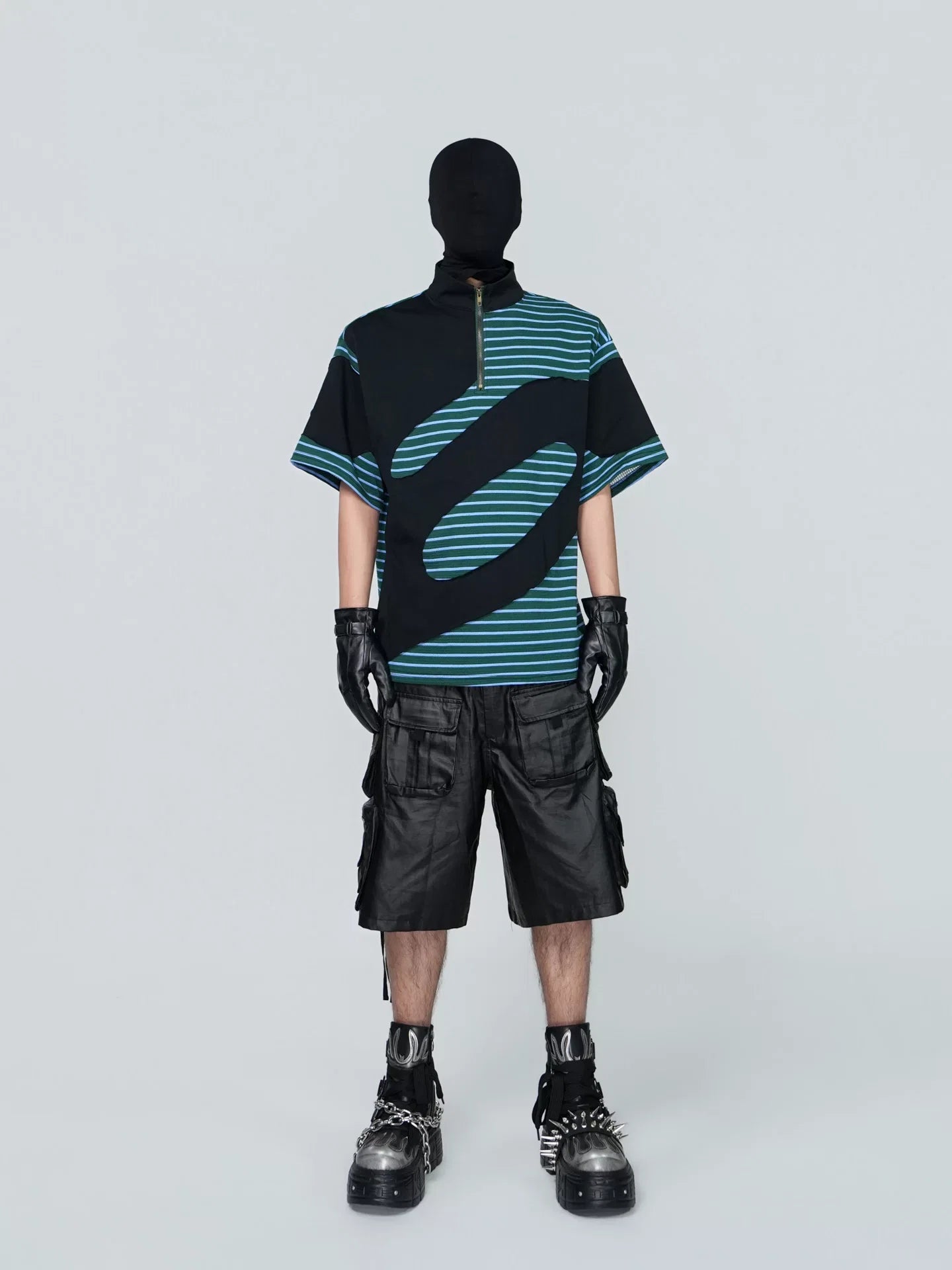 Tidal Vector Half-Zip Striped Tech Tee