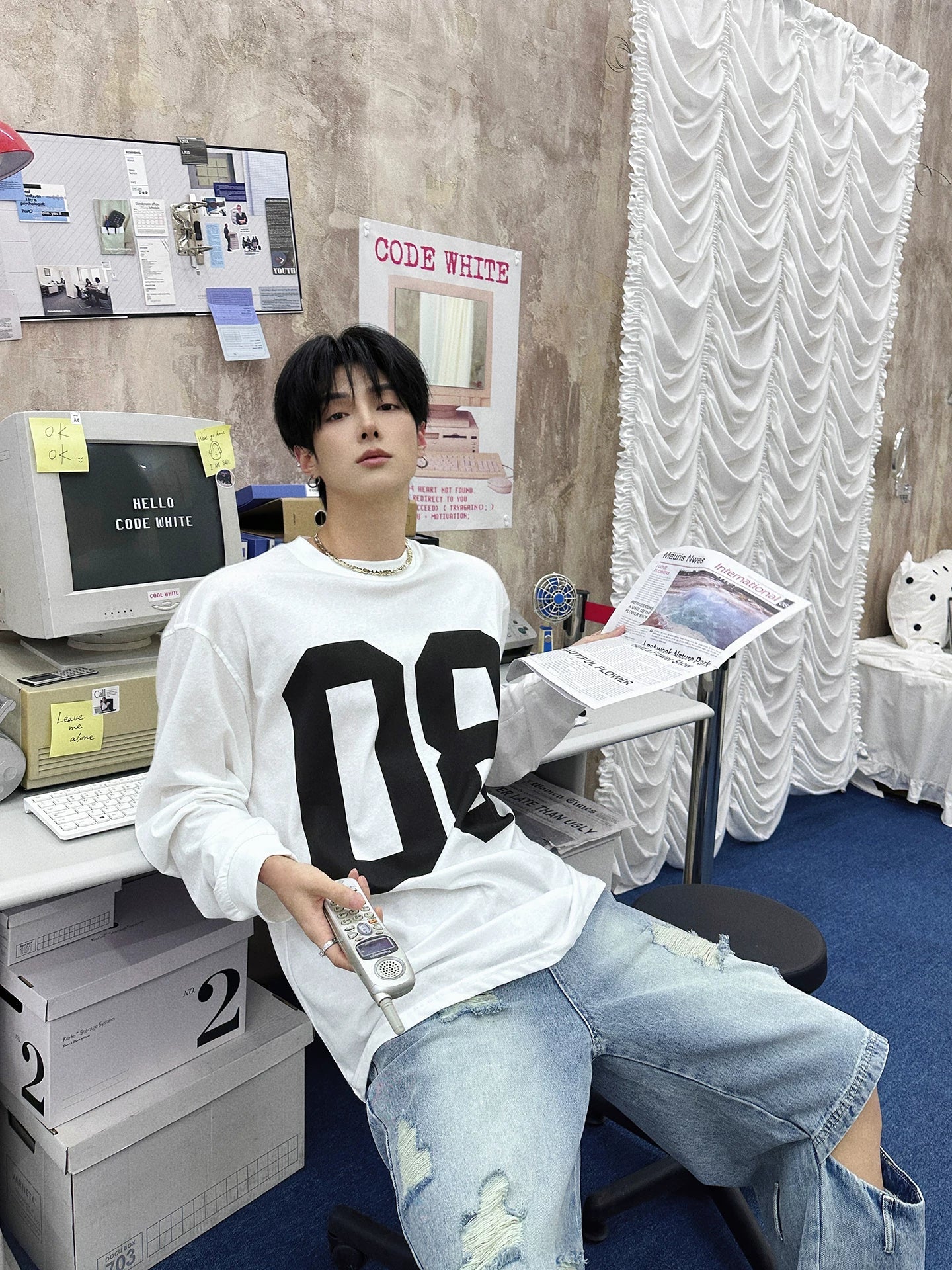Retro Block 08 Varsity Long Tee