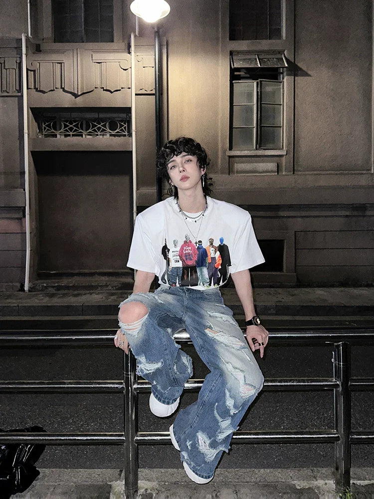 Ruinwave Super-Distressed Wide Cargo Jeans – Bold Street Style