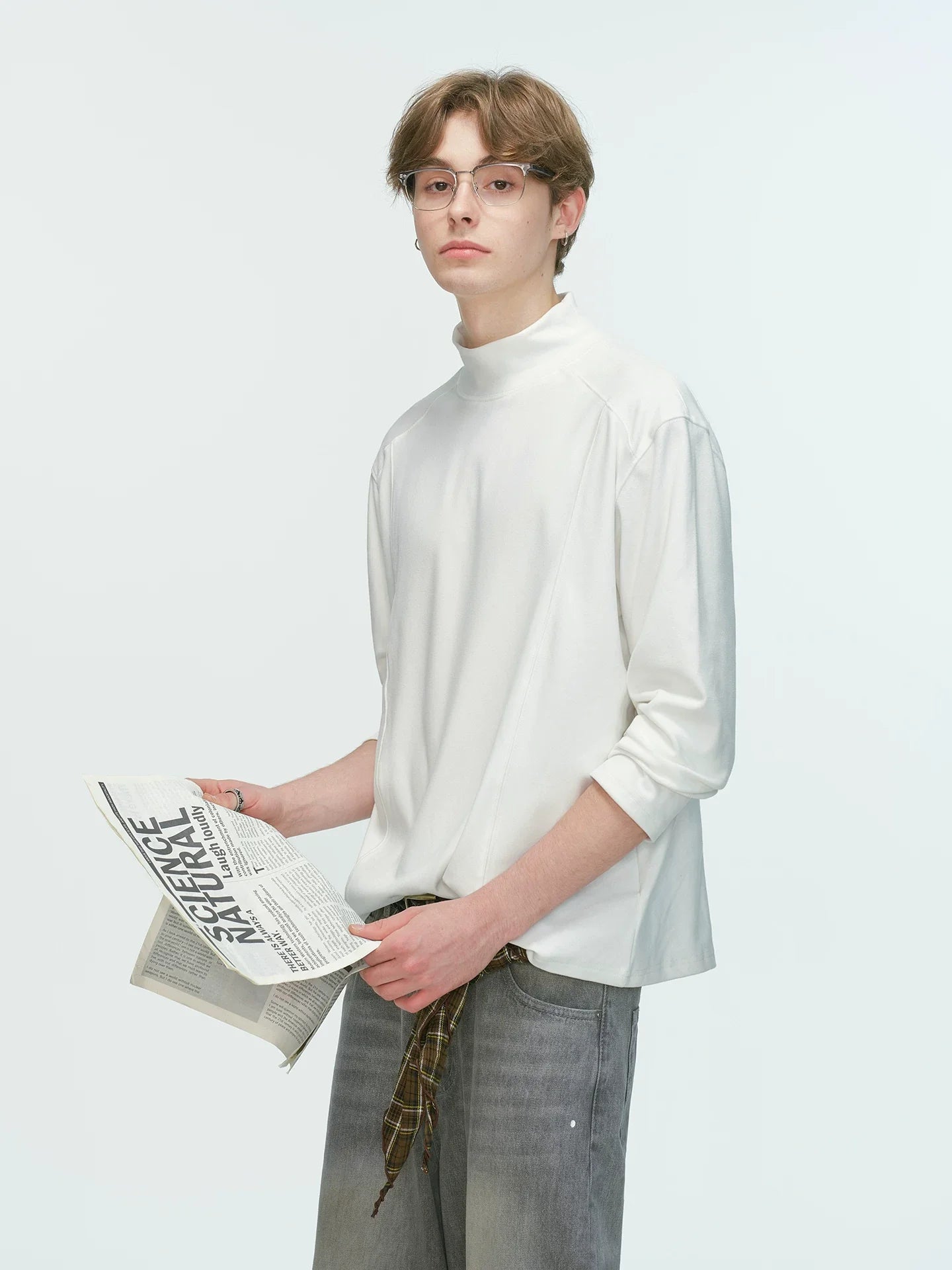 Draped Edge Mockneck Top