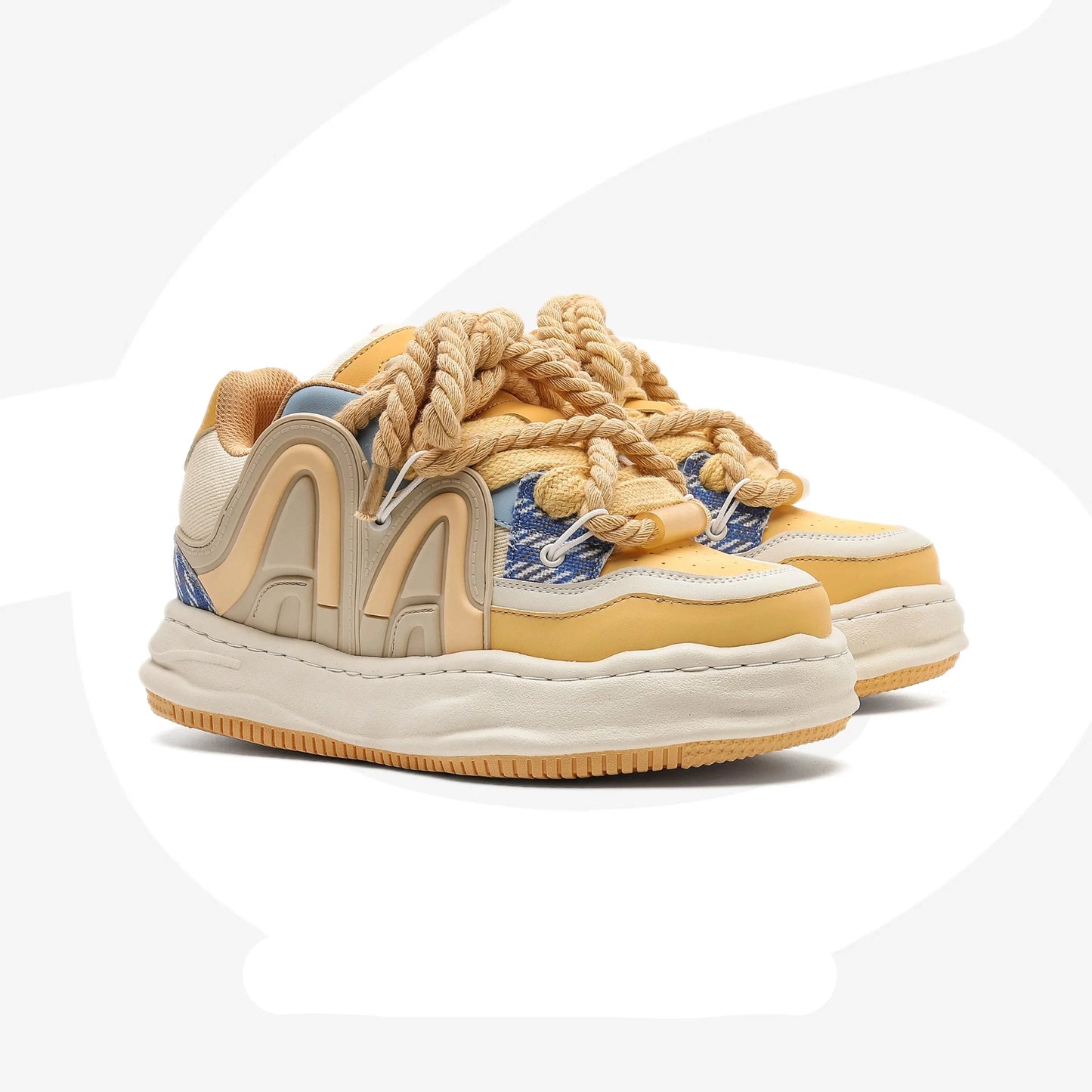 Chunky Rope Lace Thick Platform Sneakers - Skipkicks