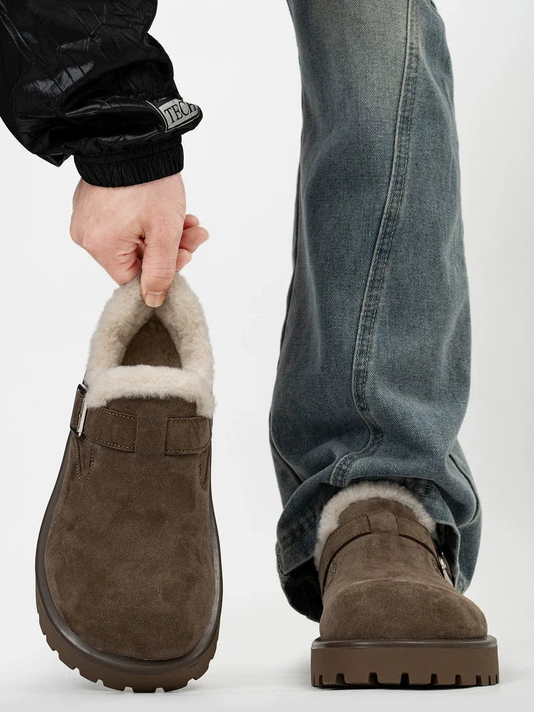 Shearling Buckle Clogs - Skipkicks