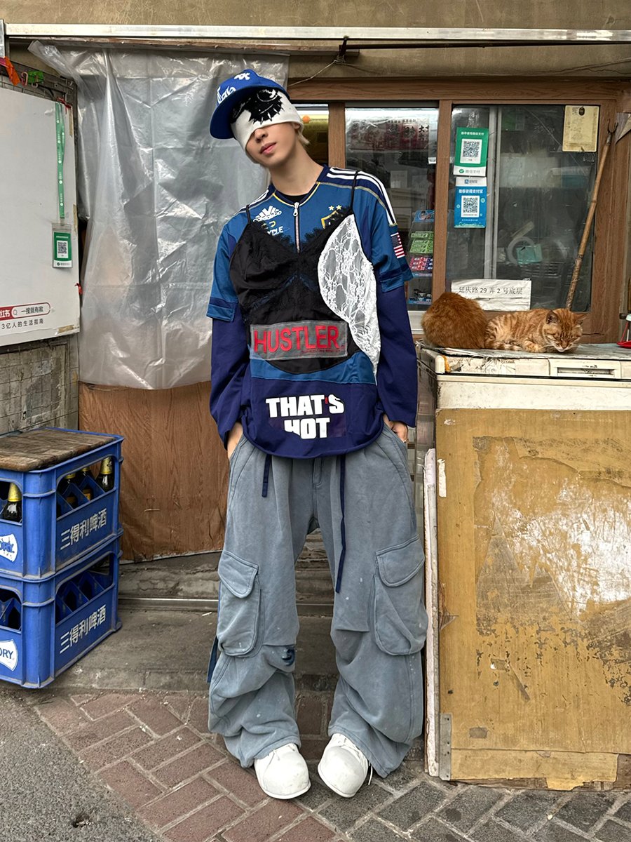 Layered Waist Cargo Wide Leg Pants
