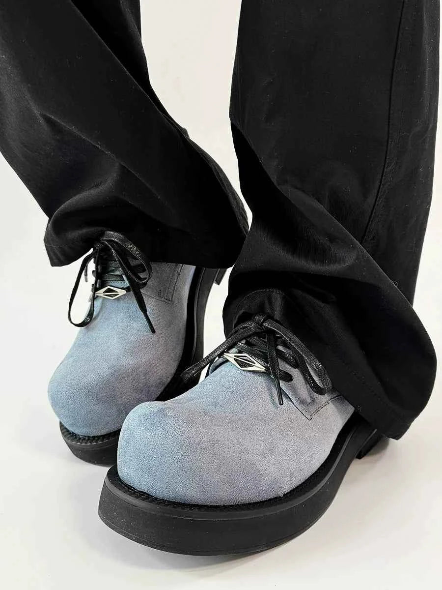 Chunky Work-Style Suede Derby Shoes