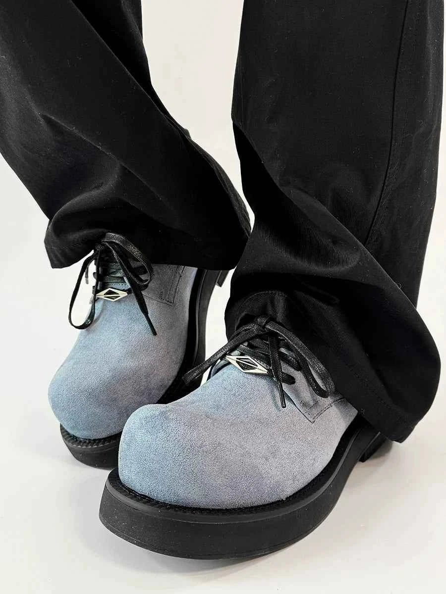 Chunky Work-Style Suede Derby Shoes