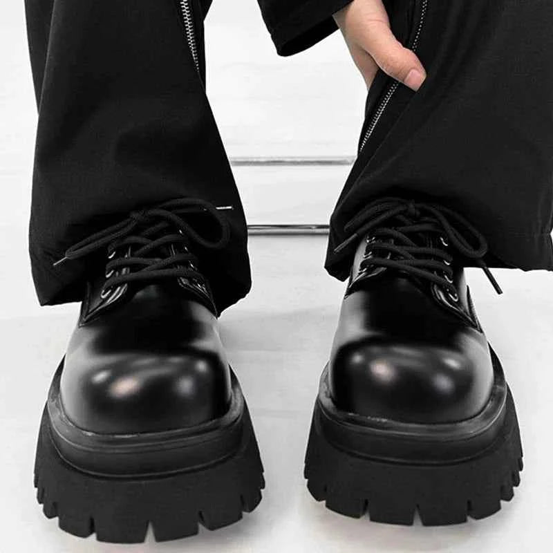 Chunky Black Platform Derby Shoes