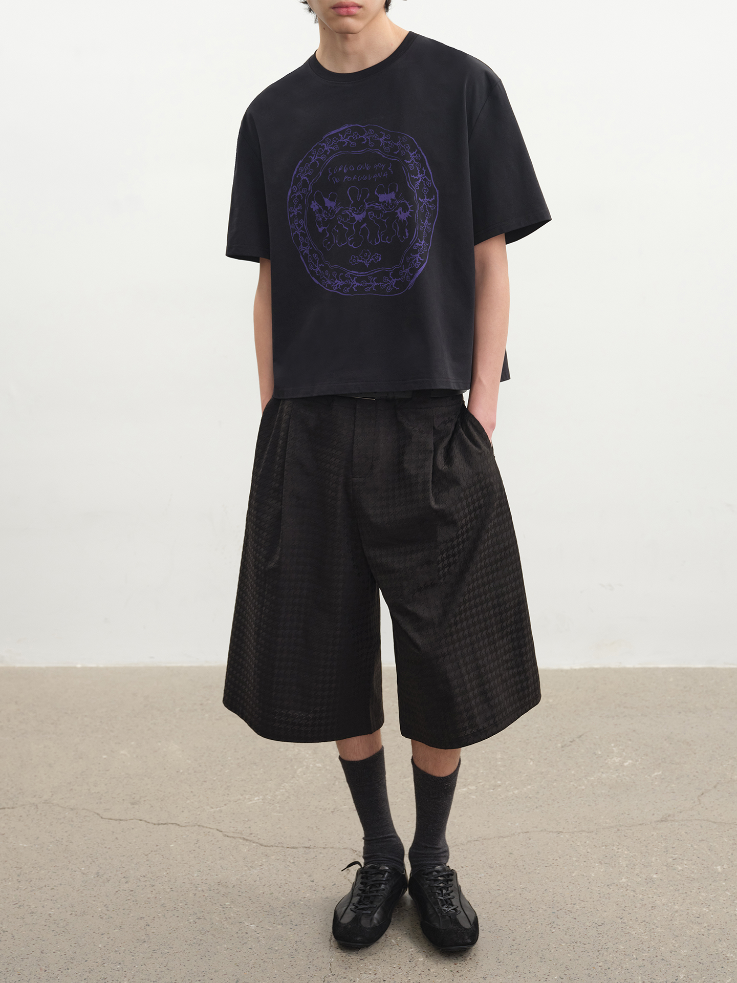 Purple Circular Rabbit Graphic Tee