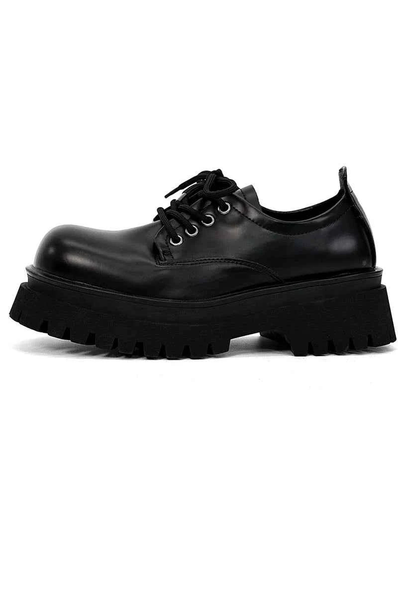 Chunky Black Platform Derby Shoes