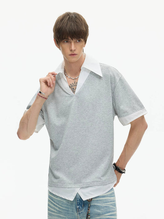 Frost Layered Collar Polo Tee