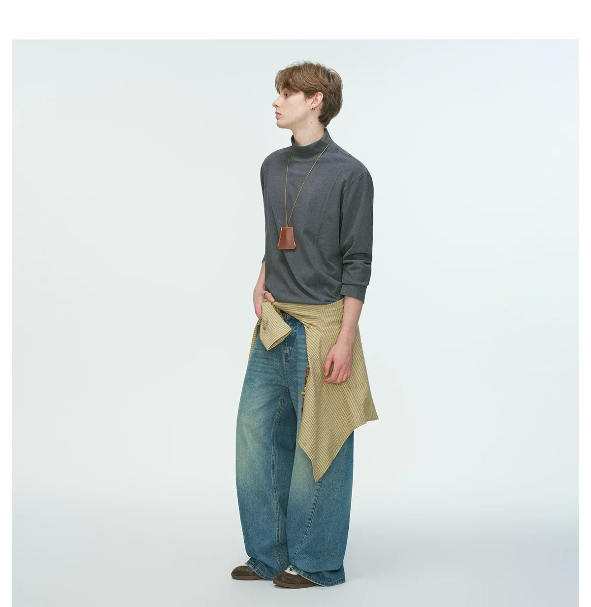 Draped Edge Mockneck Top
