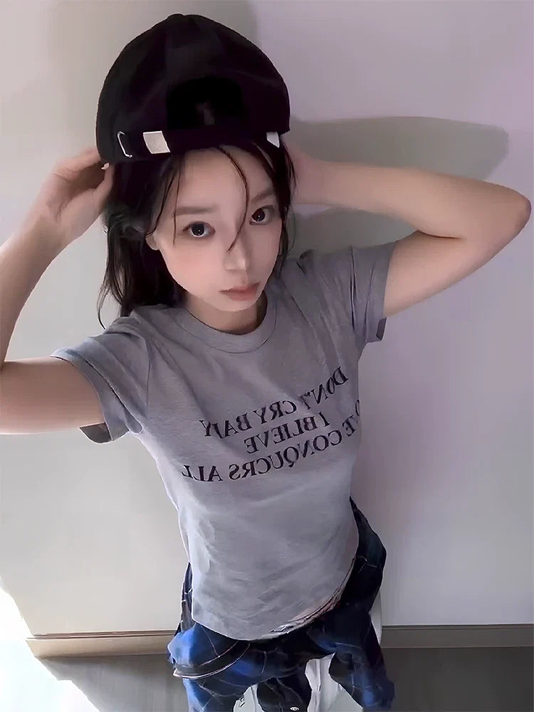 Don’t Cry Baby Creed Slogan Tee