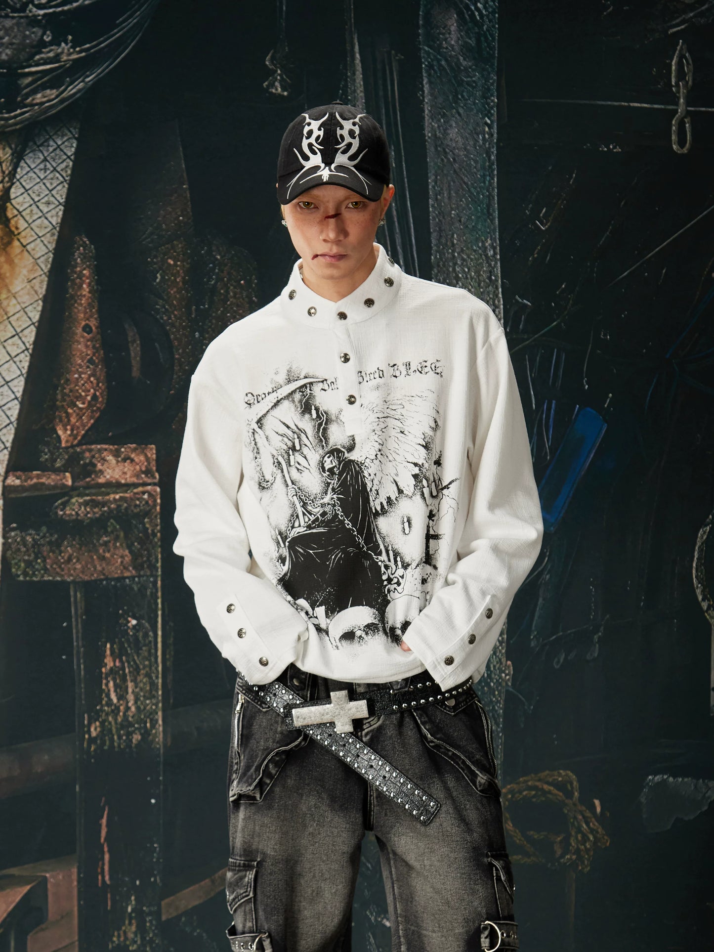 Reaper Crown Sigil High‑Neck Tee