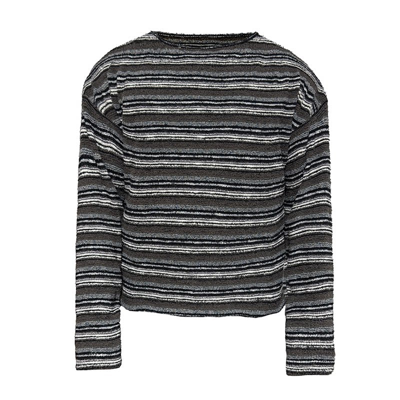 Textured Stripe Relaxed Knit Top