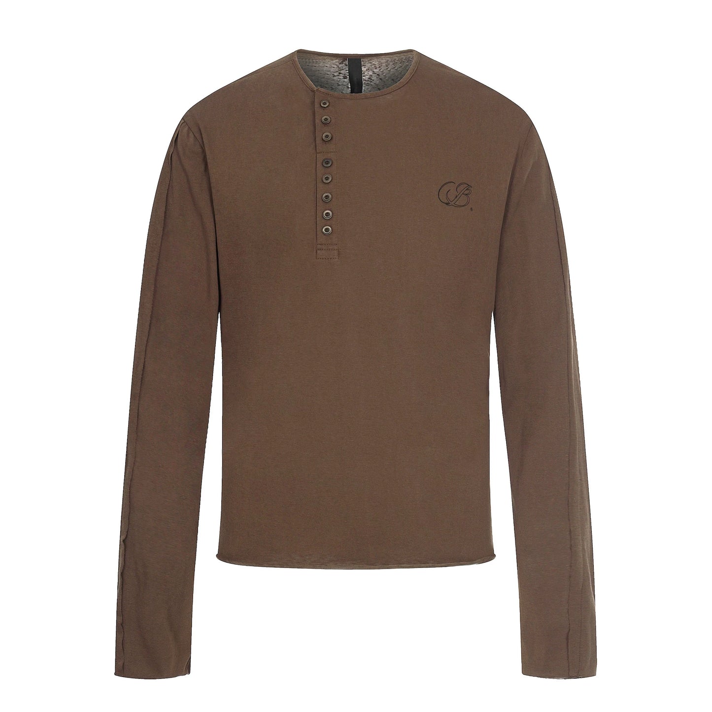 Espresso Relay Button Henley Tee