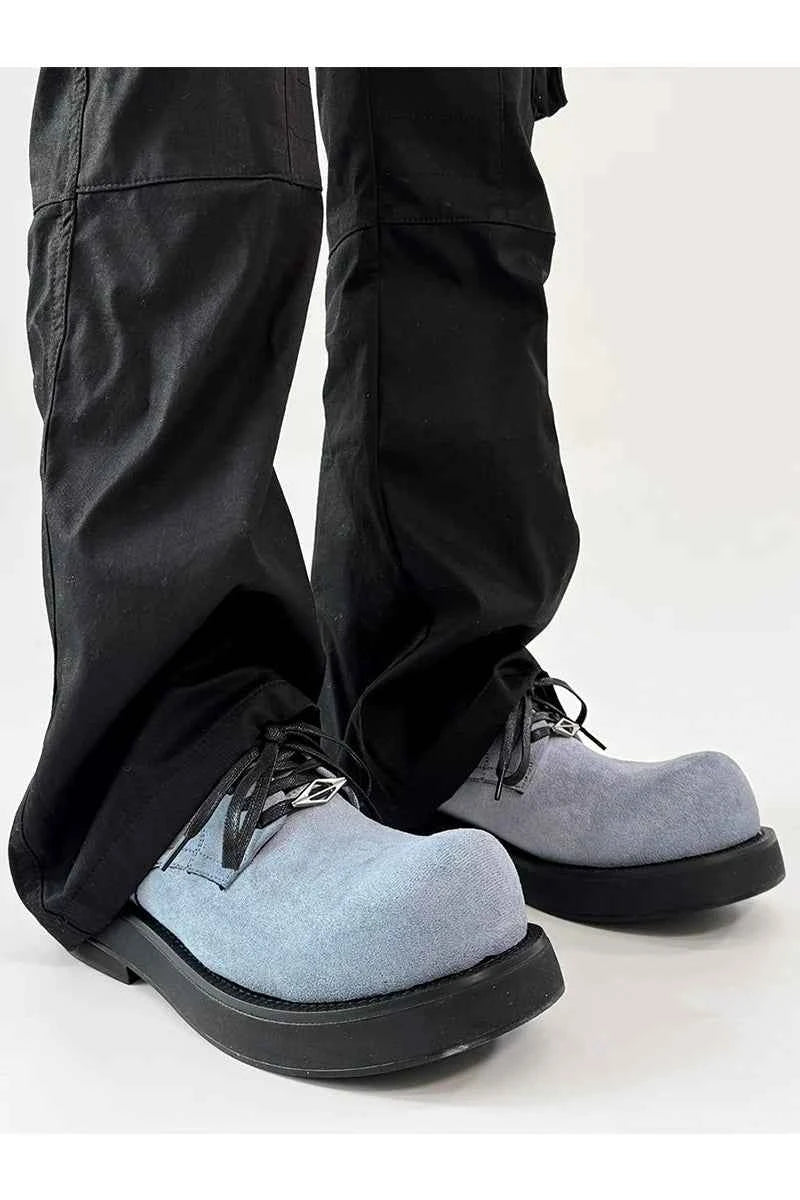 Chunky Work-Style Suede Derby Shoes