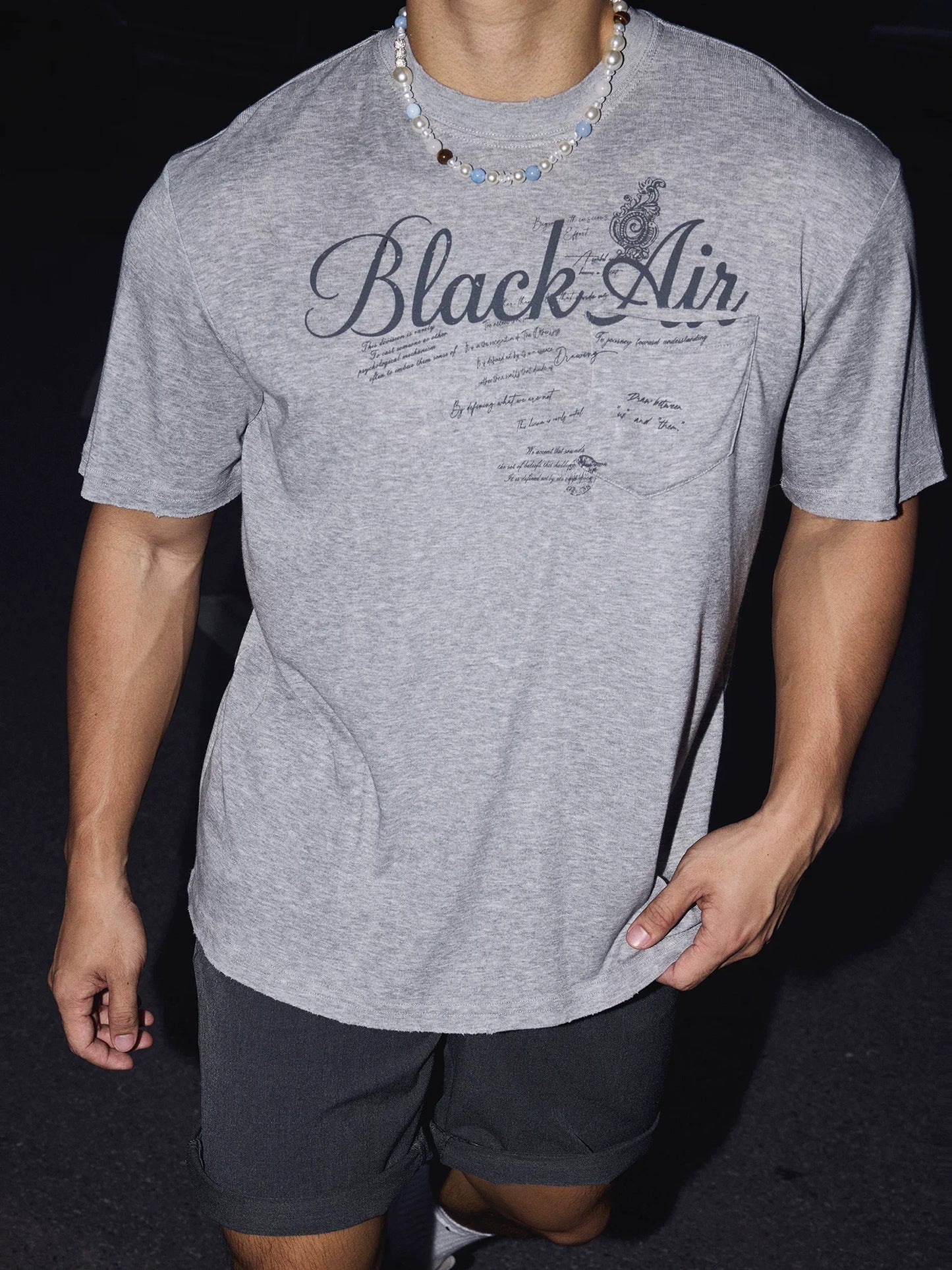 Heather Grey Script Graphic Tee