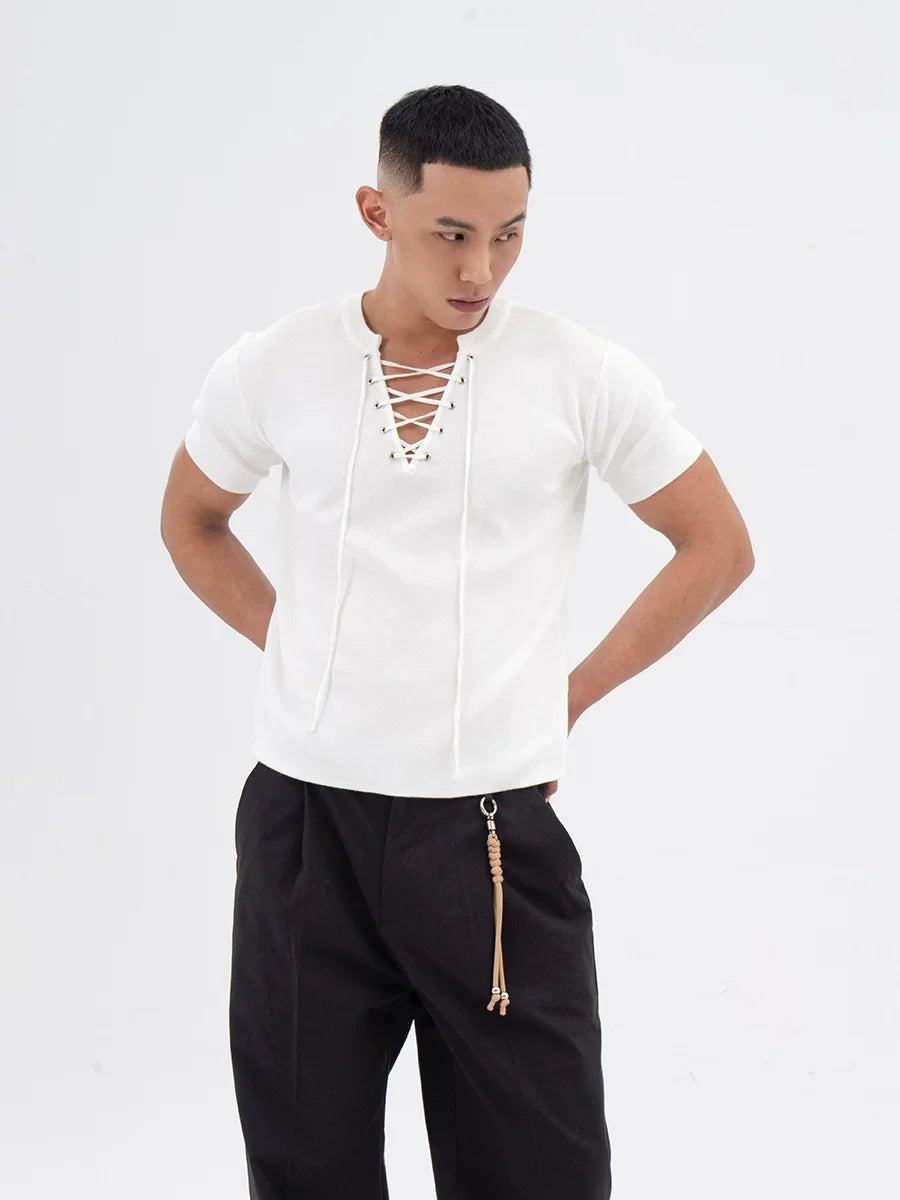 Harbor Lace-Up Knit Tee