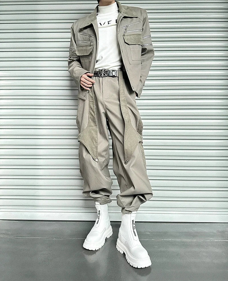 Dune Havoc Draped Panel Cargo Trousers | Sculpted Techwear Style