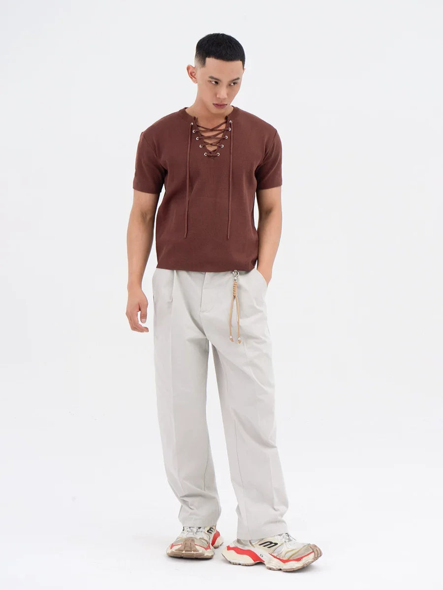 Harbor Lace-Up Knit Tee