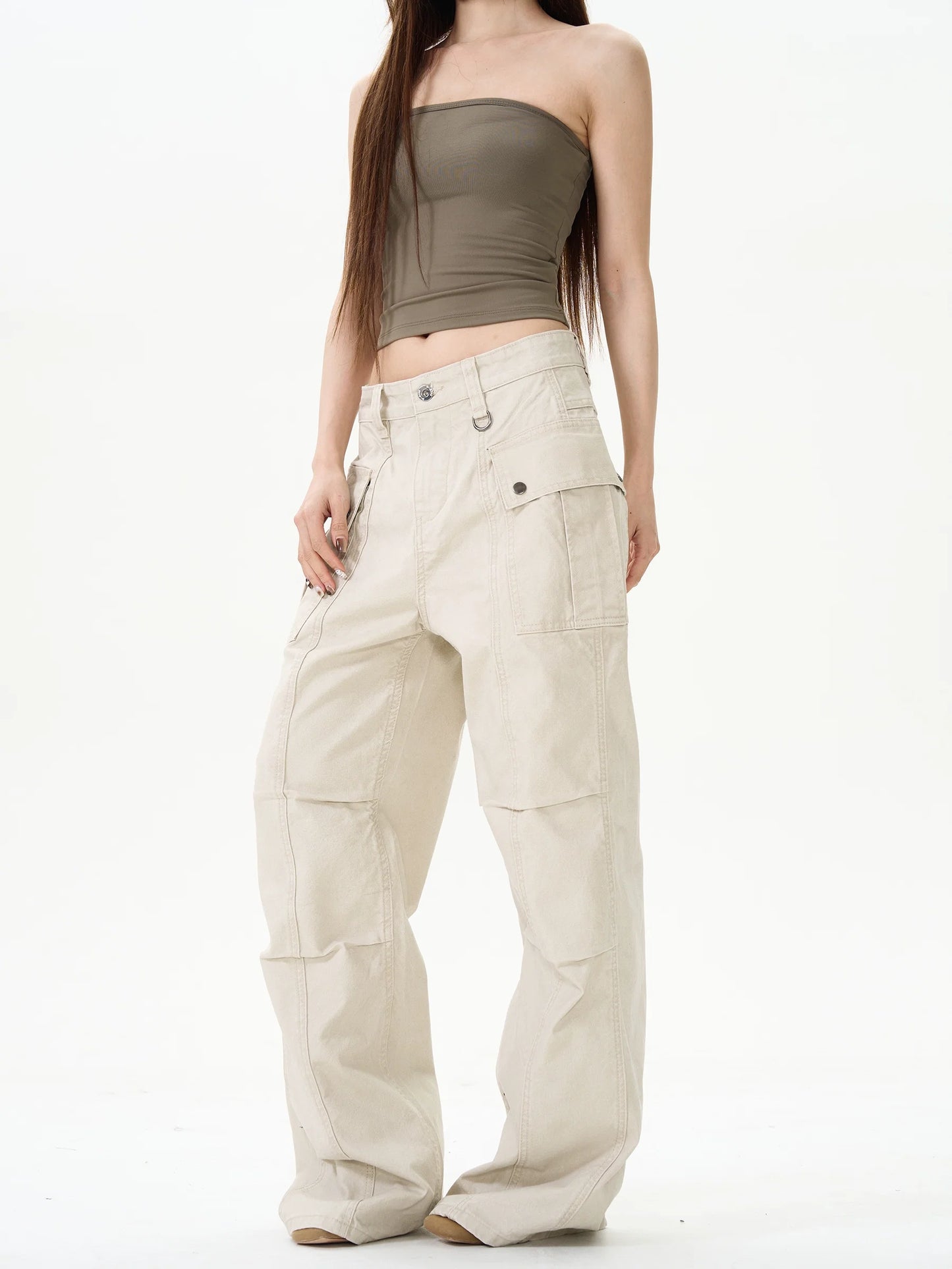 Vintage Panel Seam Wide Leg Cargo Pants