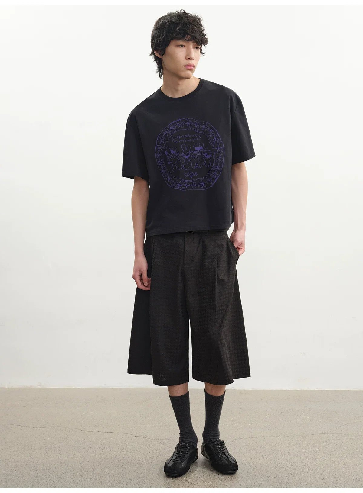 Purple Circular Rabbit Graphic Tee