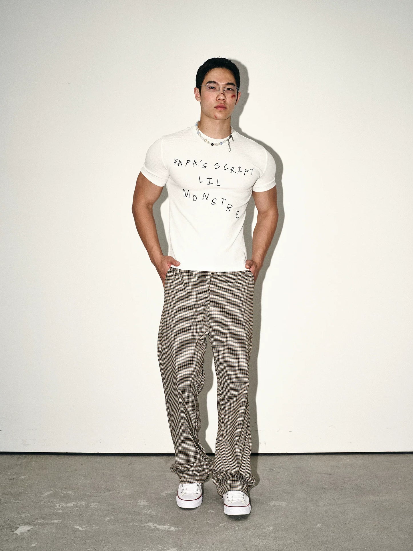 White Script Fitted Tee