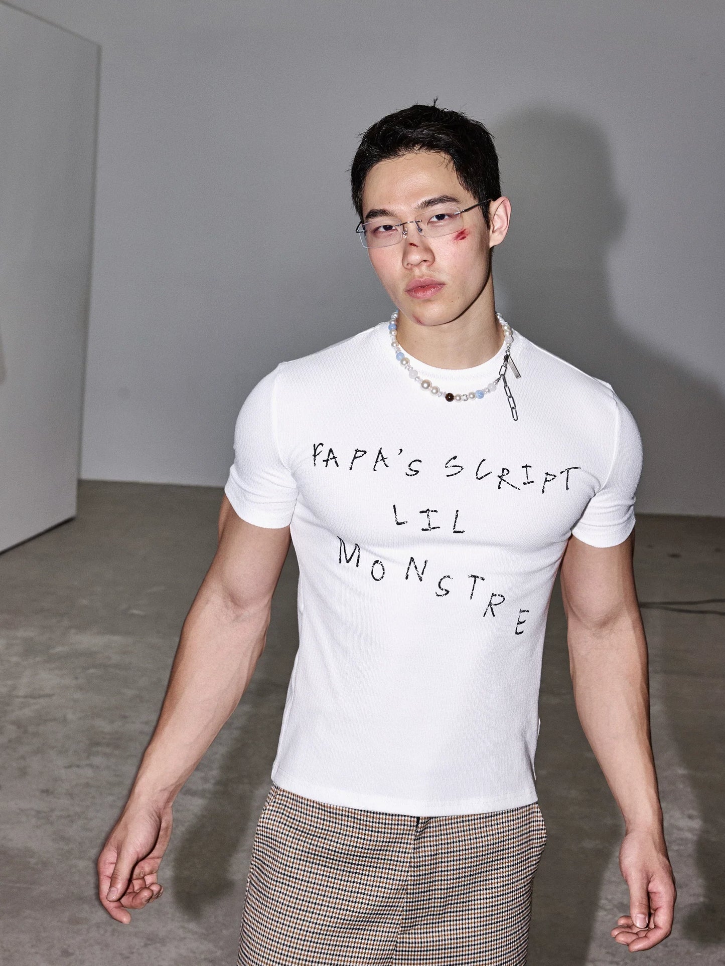 White Script Fitted Tee