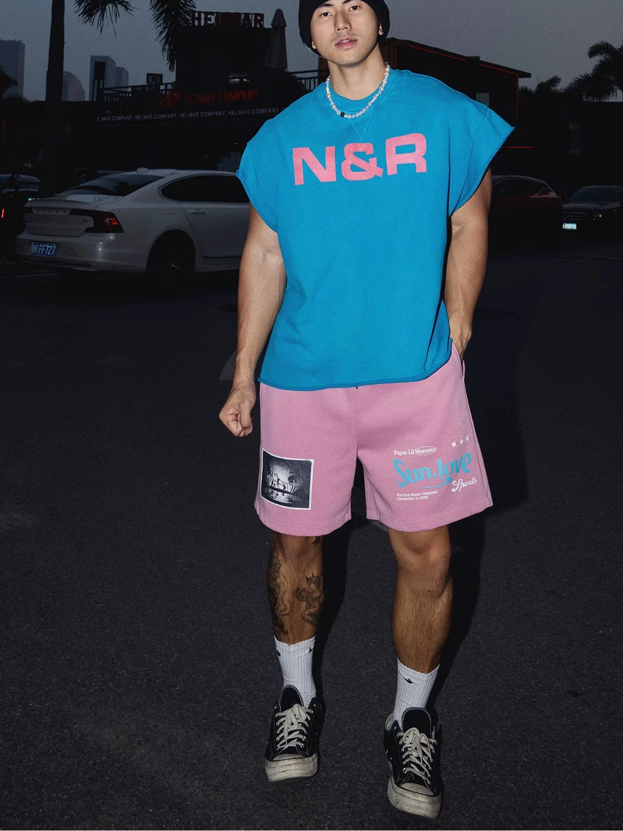 Neon Surf Oversized Muscle Tee