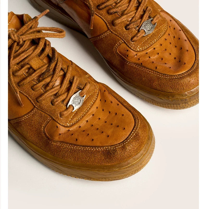 Heritage Distressed Leather Sneakers - Skipkicks
