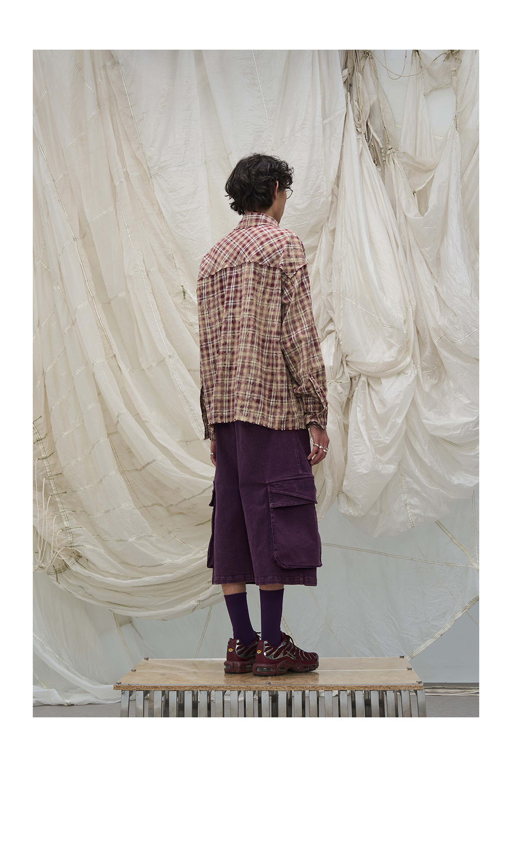 Draped Scarf Cargo Culotte Shorts
