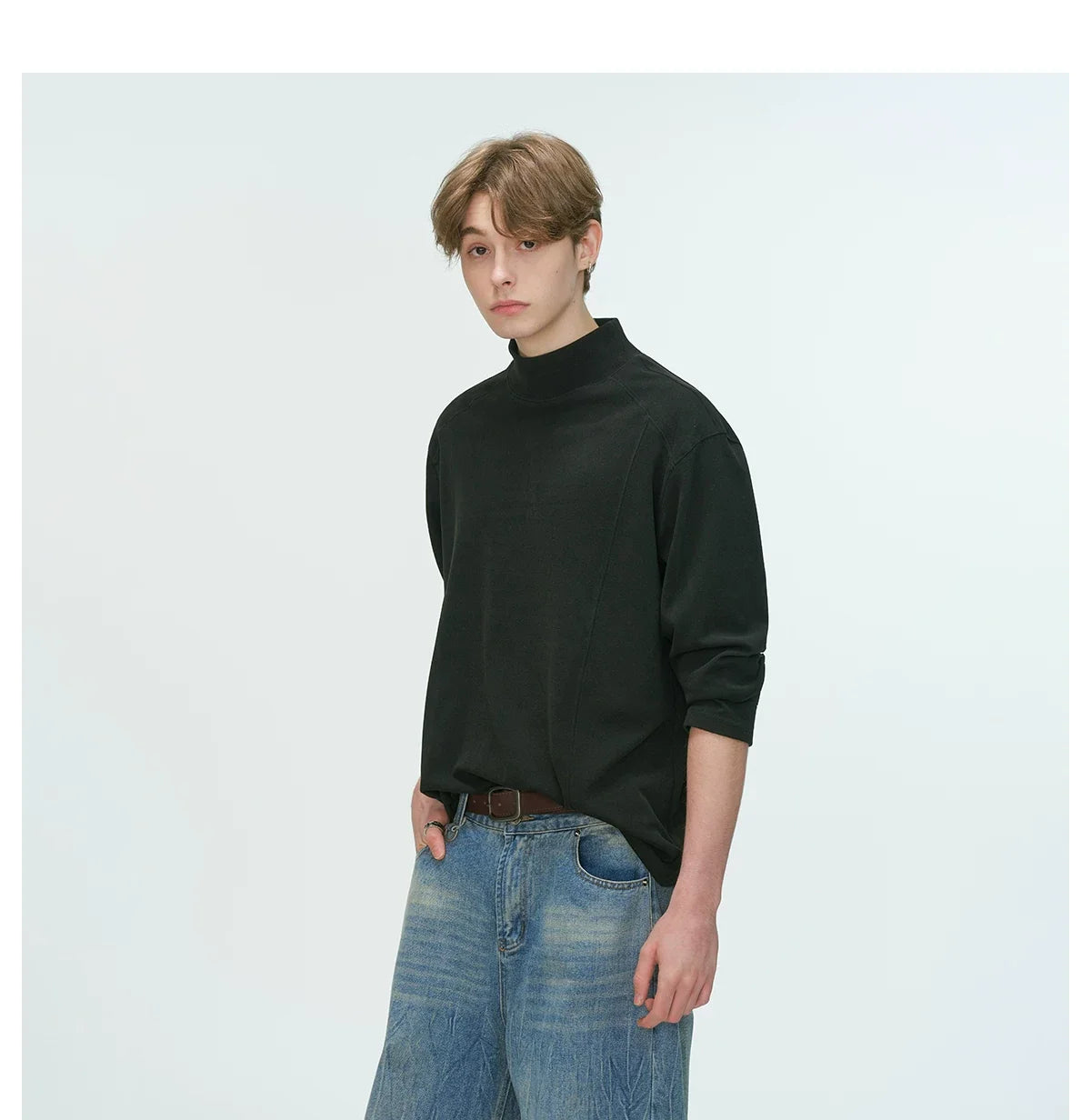 Draped Edge Mockneck Top
