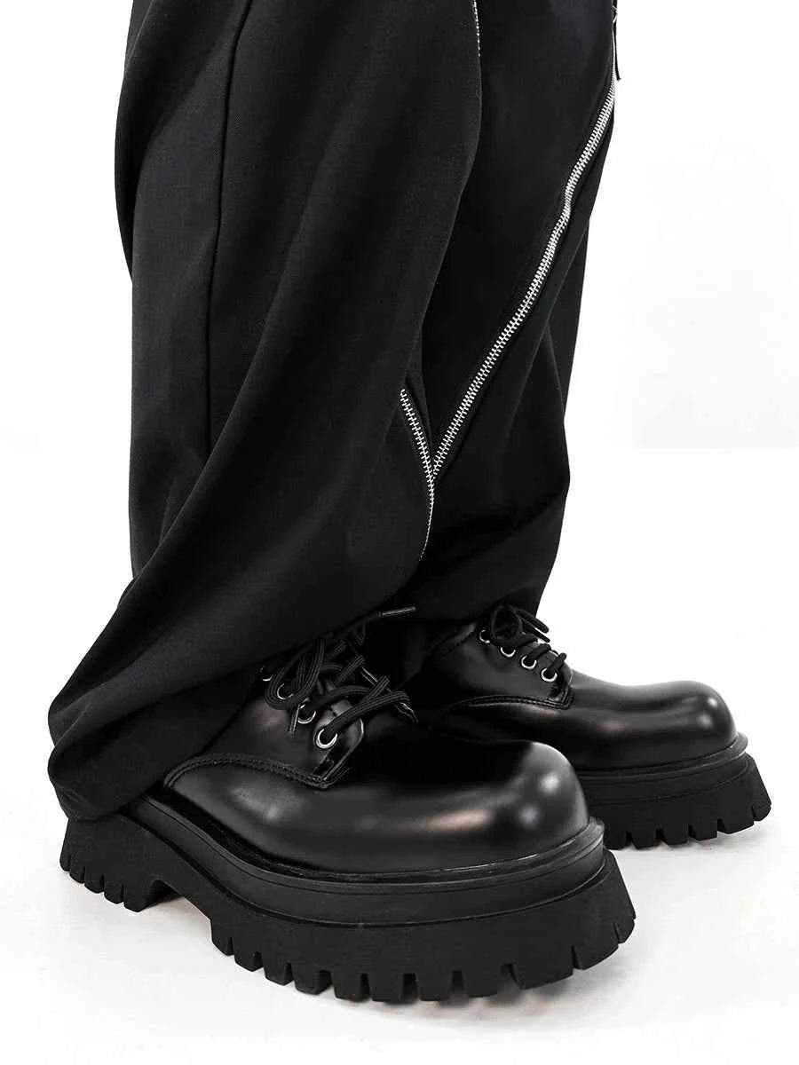 Chunky Black Platform Derby Shoes