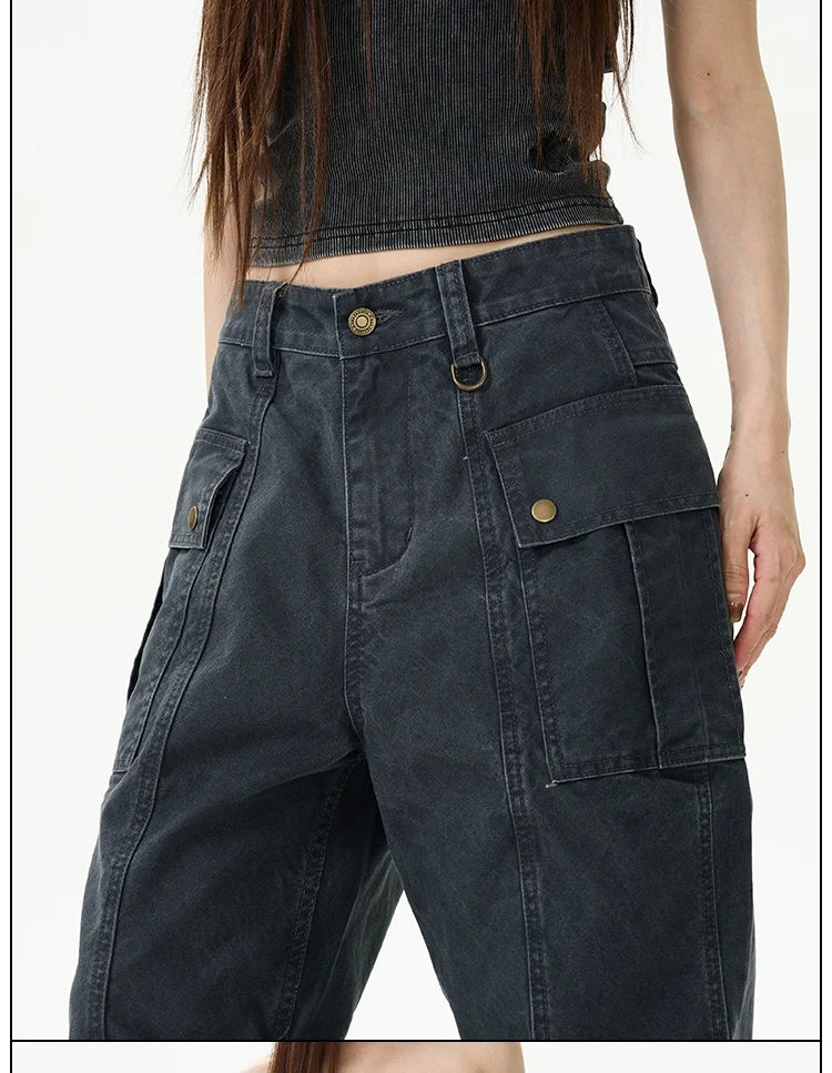 Vintage Panel Seam Wide Leg Cargo Pants