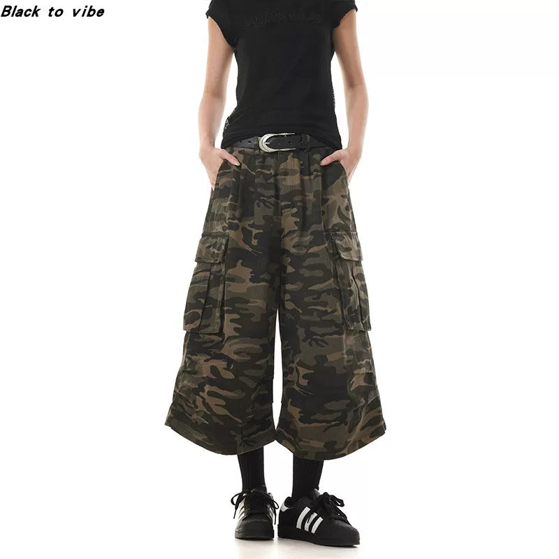 Washed Camo Cargo Pants
