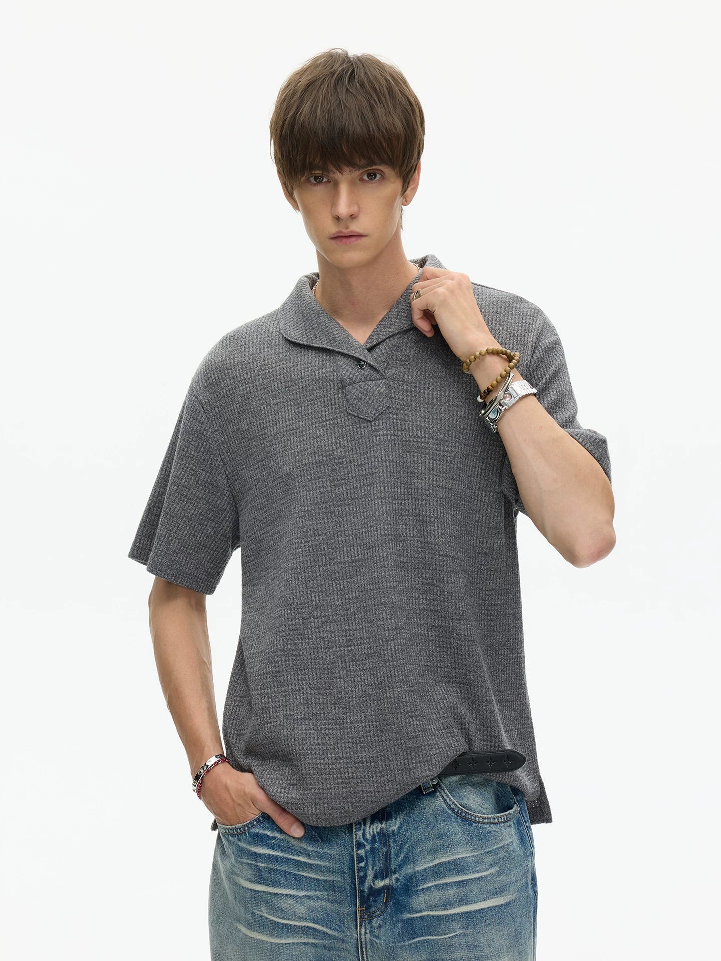 Slate Ridge Shawl Collar Knit Tee