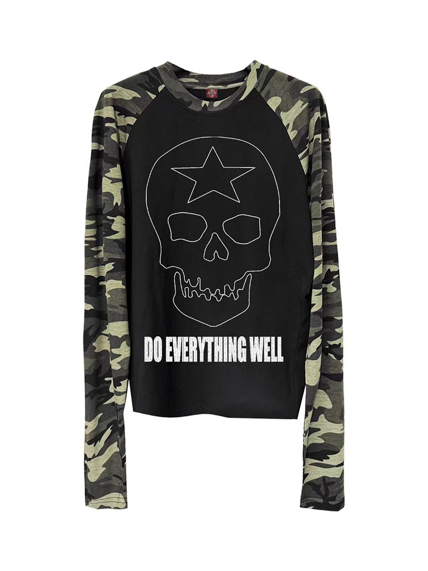 Camo Skull Star Raglan Long-Sleeve Tee