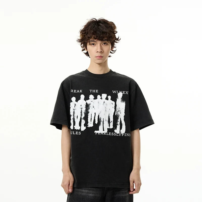 Artistic Graphic Print Oversized T-Shirt